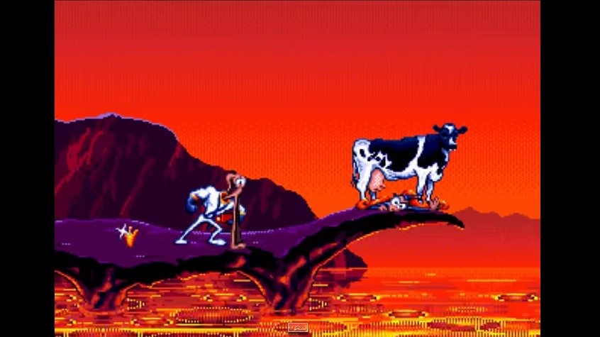 Pre nego što je smoždi krava koju ste lansirali na početku igre.